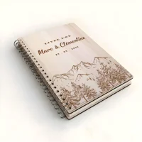 Livre d'or de mariage carnet - En érable -Sommets alpins