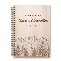 Livre d'or de mariage carnet - En érable -Sommets alpins