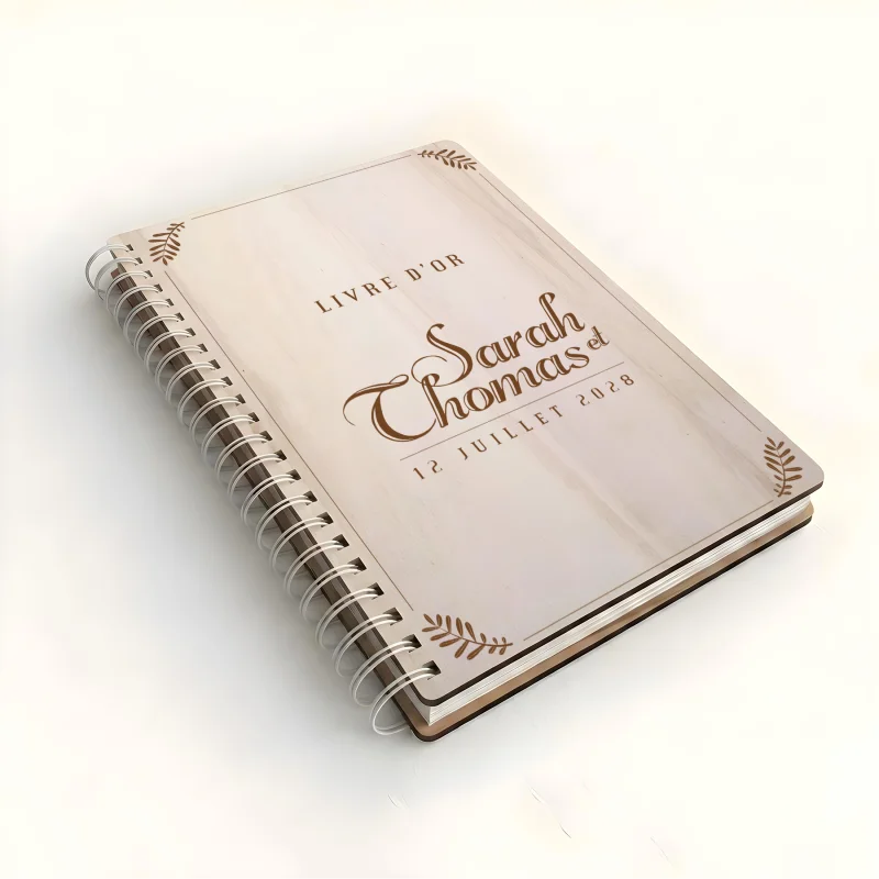 Livre d'or de mariage carnet - En érable - Vintage - hover
