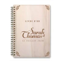 Livre d'or de mariage carnet - En érable - Vintage