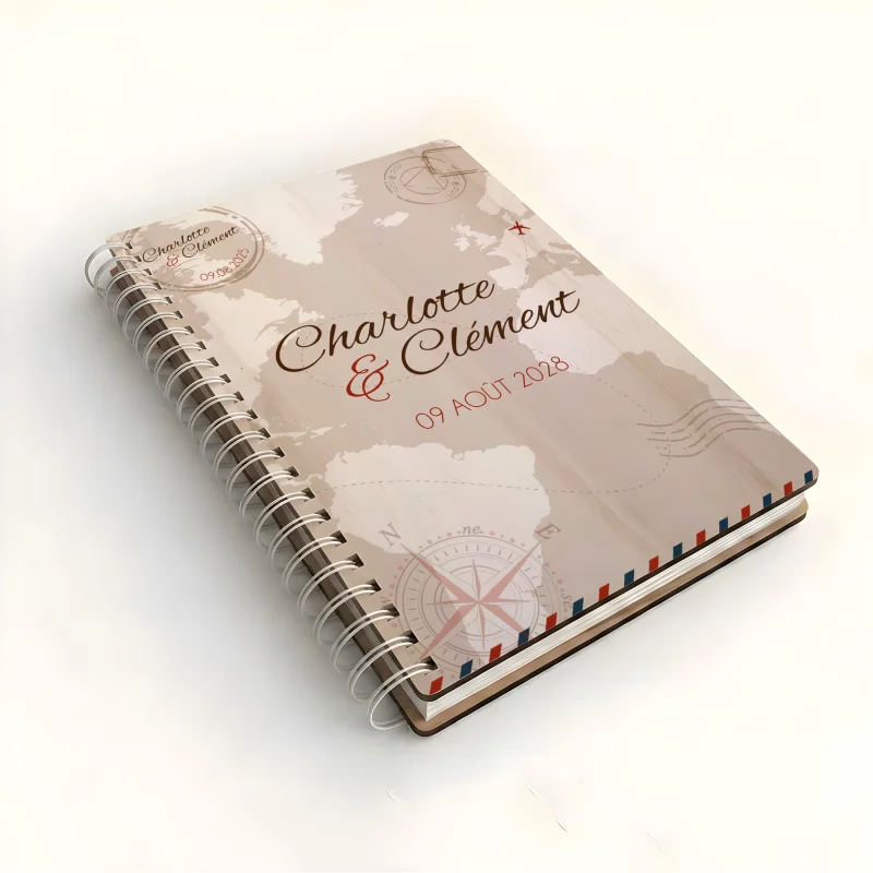 Livre d'or de mariage carnet - En érable - Voyage - hover