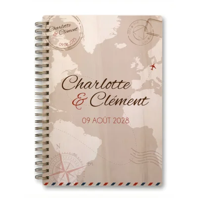 Livre d'or de mariage carnet - En érable - Voyage