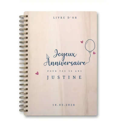 Livre d'or d'anniversaire carnet - Erable - Ballon