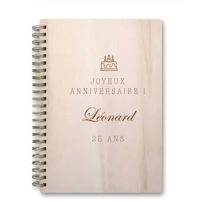 Livre d'or d'anniversaire carnet - Erable - Gâteau