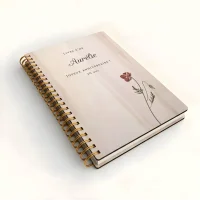 Livre d'or d'anniversaire carnet - Erable - Cosmos rouge