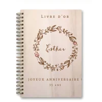 Livre d'or d'anniversaire - Carnet - Erable - Couronne de laurier