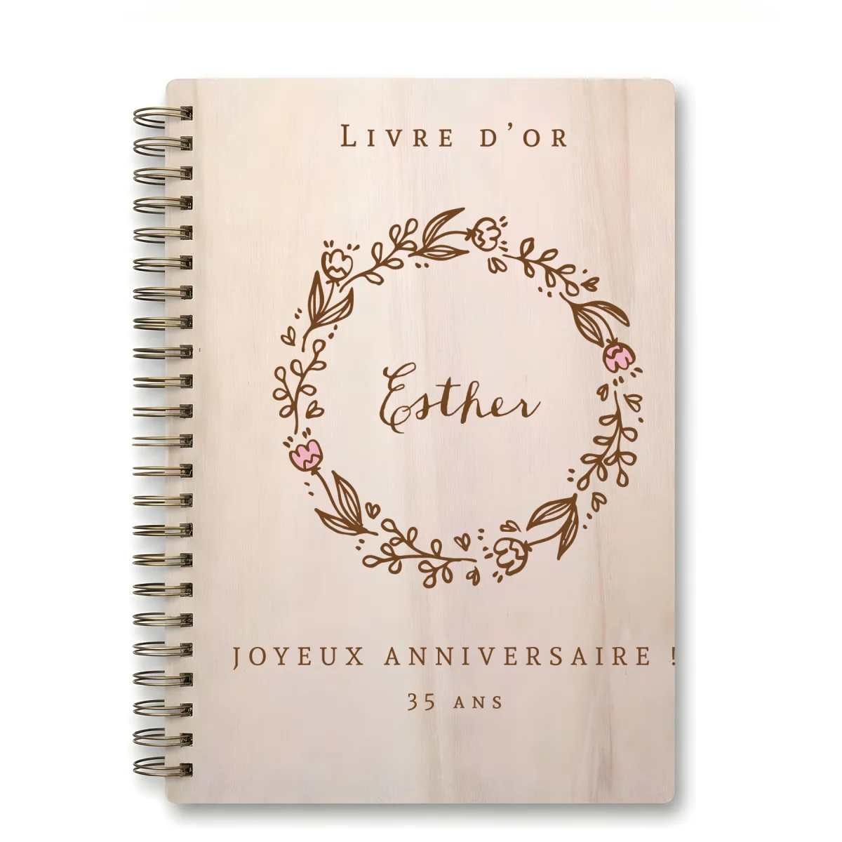 Livre d'or d'anniversaire carnet - Erable - Couronne de laurier