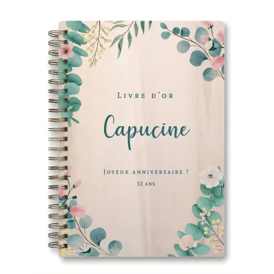 Livre d'or d'anniversaire carnet - Erable - Eucalyptus
