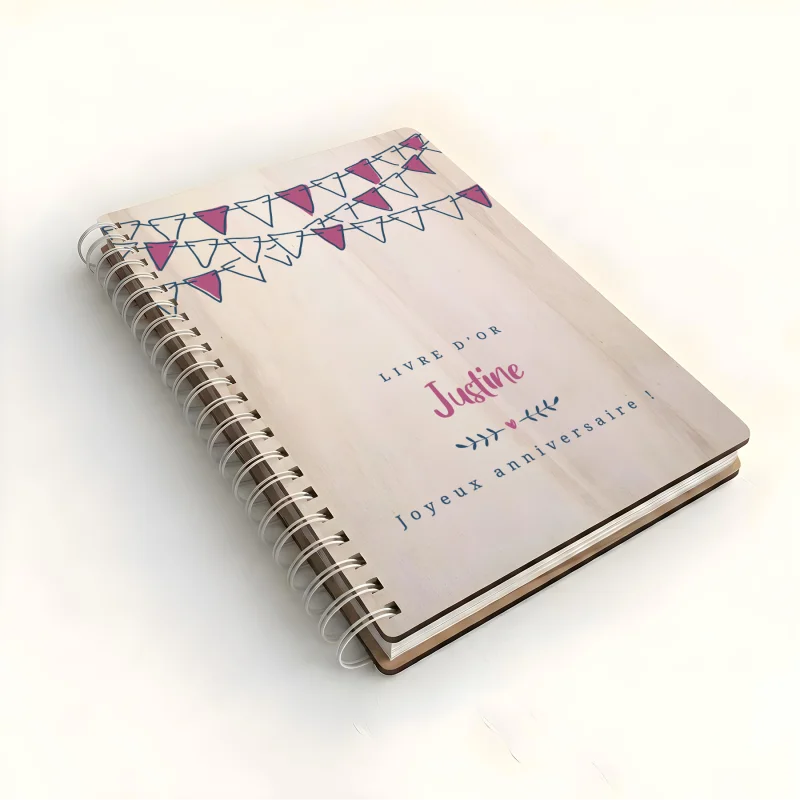 Livre d'or d'anniversaire - Carnet - Erable - Fanions - hover