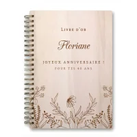 Livre d'or d'anniversaire - Carnet - Erable - Fleurs champêtres