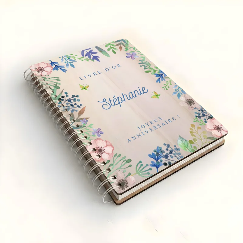Livre d'or d'anniversaire - Carnet - Erable - Fleurs de printemps - hover
