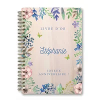 Livre d'or d'anniversaire - Carnet - Erable - Fleurs de printemps