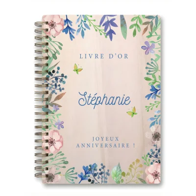 Livre d'or d'anniversaire carnet - Erable - Fleurs de printemps