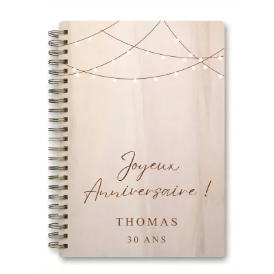 Livre d'or d'anniversaire carnet - Erable - Guirlande