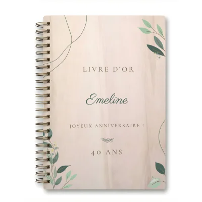 Livre d'or d'anniversaire carnet - Erable - Natural