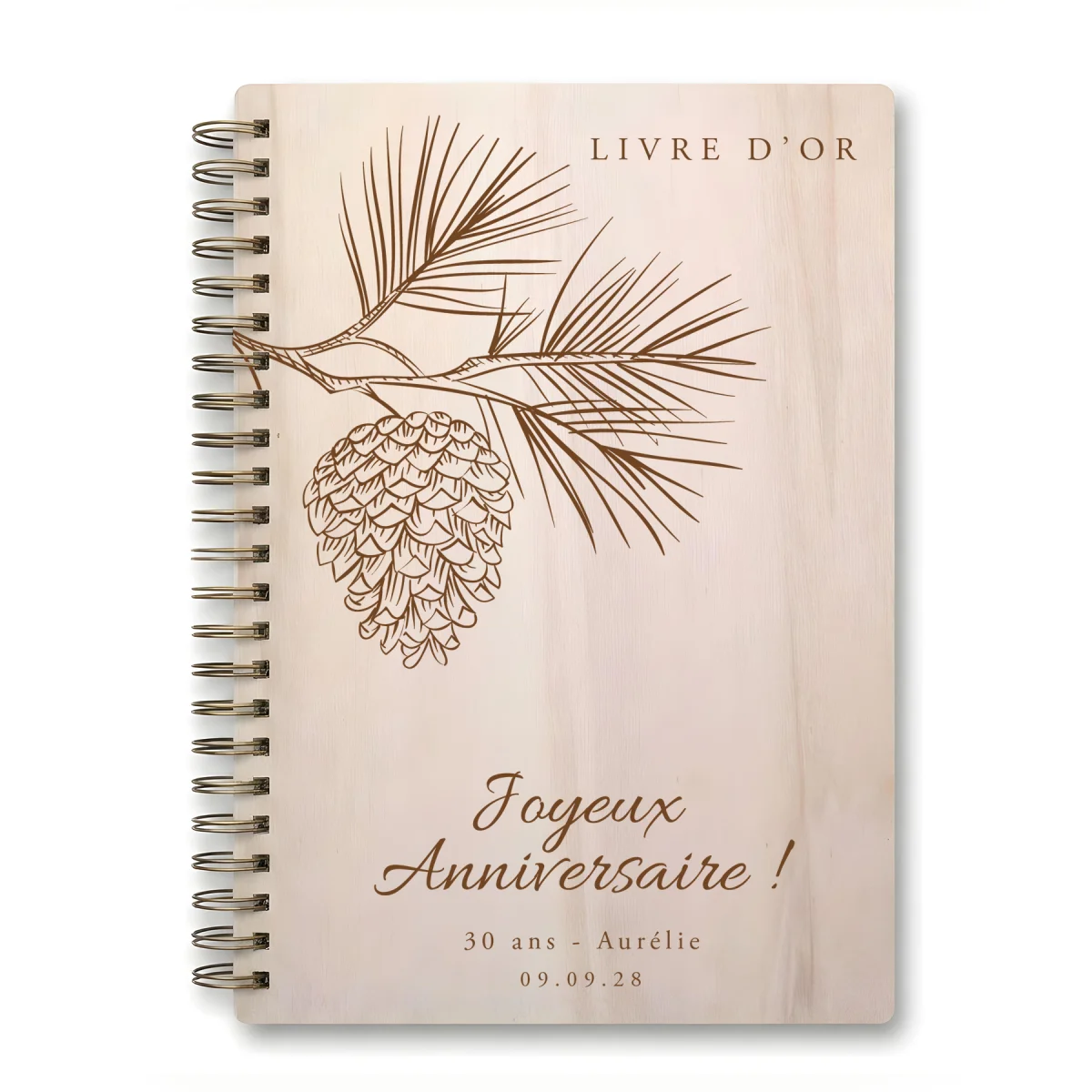 Livre d'or d'anniversaire carnet - Erable - Pomme de Pin