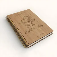 Livre d'or de mariage carnet - En chêne - Champêtre