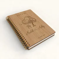 Livre d'or de mariage carnet - En chêne - Champêtre
