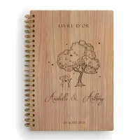 Livre d'or de mariage carnet - En chêne - Champêtre