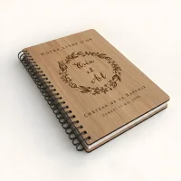 Livre d'or de mariage carnet - En chêne - Couronne de laurier