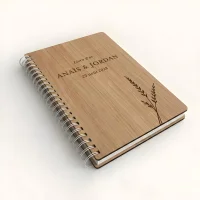Livre d'or de mariage carnet - En chêne - Epis de blé