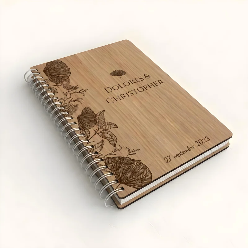 Livre d'or de mariage carnet - En chêne - Gingko - hover