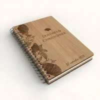 Livre d'or de mariage carnet - En chêne - Gingko