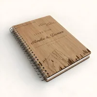 Livre d'or de mariage carnet - En chêne - Montagne