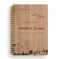 Livre d'or de mariage carnet - En chêne - Montagne