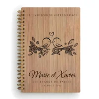 Livre d'or de mariage carnet - En chêne - Oiseaux