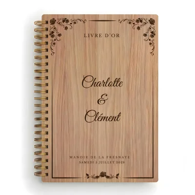 Livre d'or de mariage carnet - En chêne - Pergolesa