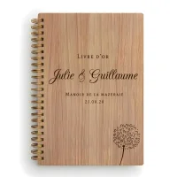 Livre d'or de mariage carnet - En chêne - Pissenlit