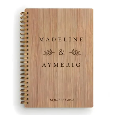 Livre d'or de mariage carnet - En chêne - Rameaux