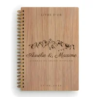 Livre d'or de mariage carnet - En chêne - Sommets enneigés