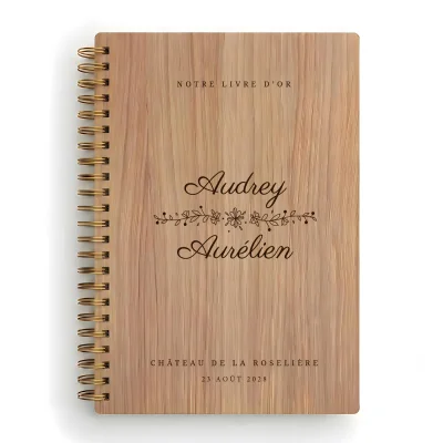 Livre d'or de mariage carnet - En chêne - Swing