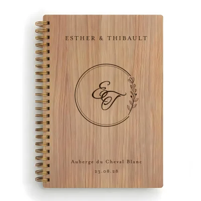 Livre d'or de mariage carnet - En chêne - Versailles