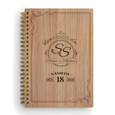 Livre d'or de mariage carnet - En chêne - Victoria