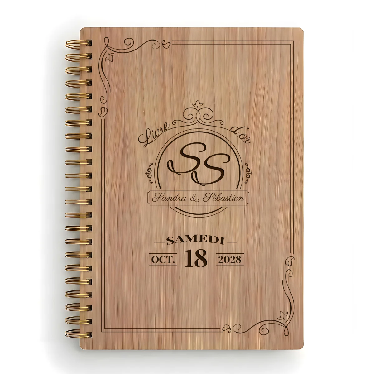 Livre d'or de mariage carnet - En chêne - Victoria