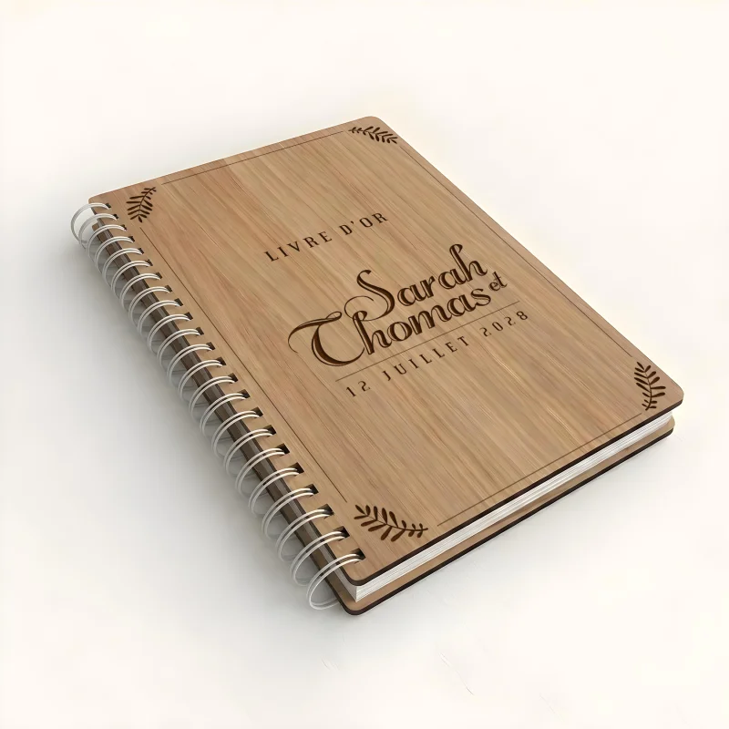 Livre d'or de mariage carnet - En chêne - Vintage - hover