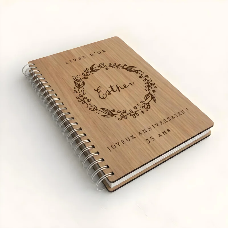 Livre d'or d'anniversaire - Chêne - Couronne de laurier - hover