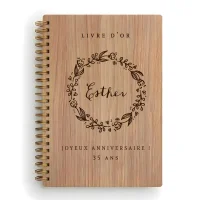 Livre d'or d'anniversaire - Chêne - Couronne de laurier