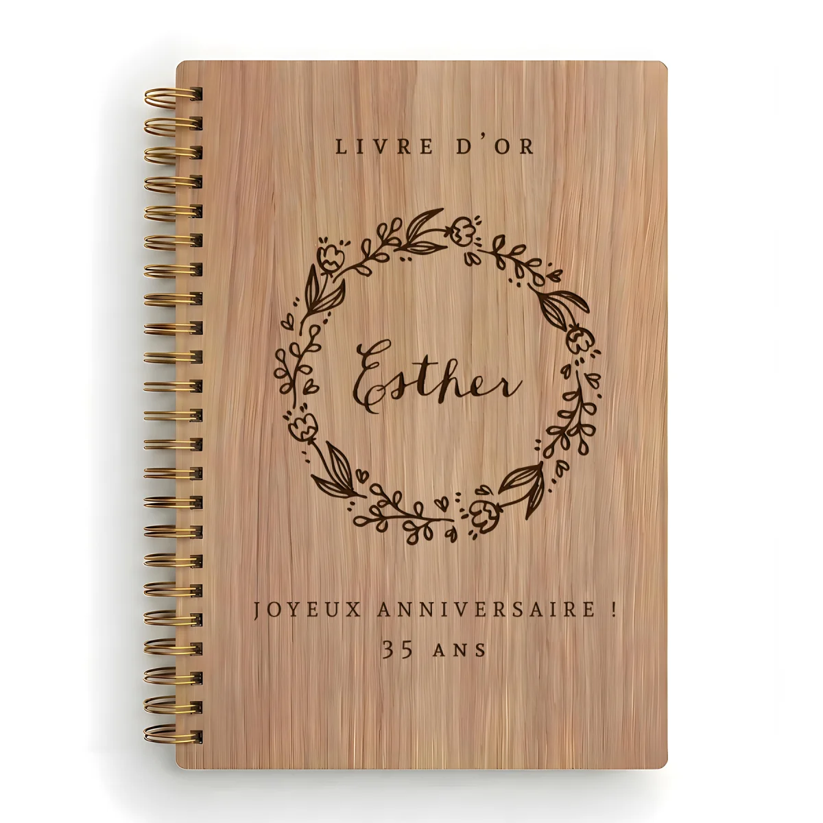 Livre d'or d'anniversaire carnet - Chêne - Couronne de laurier