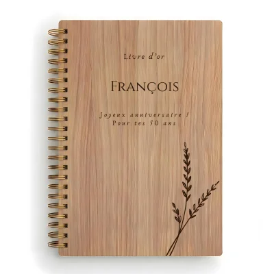 Livre d'or d'anniversaire carnet - Chêne - Epis de blé