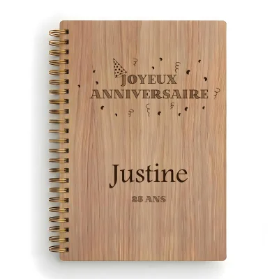 Livre d'or d'anniversaire carnet - Chêne - Fiesta