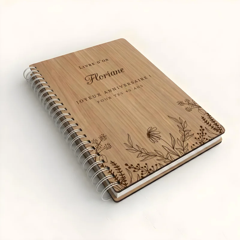 Livre d'or d'anniversaire carnet - Chêne - Fleurs champêtres - hover