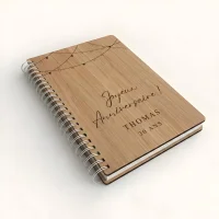 Livre d'or d'anniversaire carnet - Chêne - Guirlandes