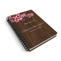 Livre d'or de mariage carnet en bois personnalisé - En noyer - Cerisier