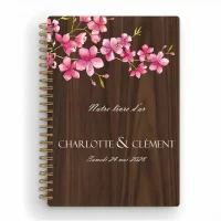 Livre d'or de mariage carnet en bois personnalisé - En noyer - Cerisier