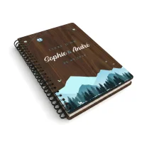Livre d'or de mariage carnet en bois personnalisé - En noyer - Everest