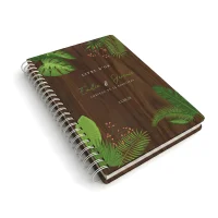 Livre d'or de mariage carnet en bois personnalisé - En noyer - Jungle